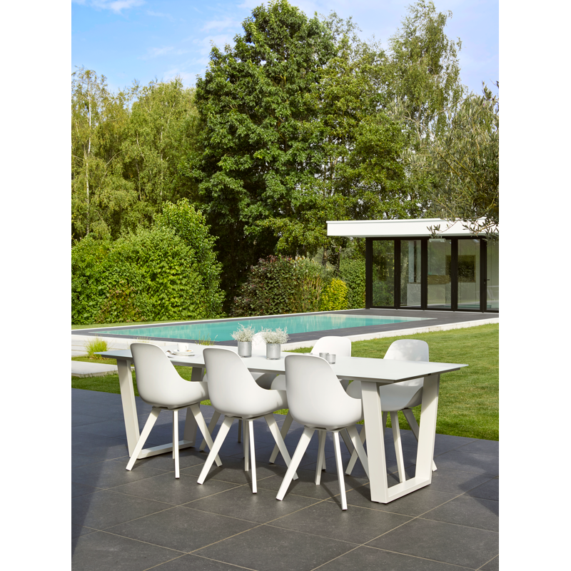 Chaise de jardin Mesa in aluminium blanc et matière synthétique blanc