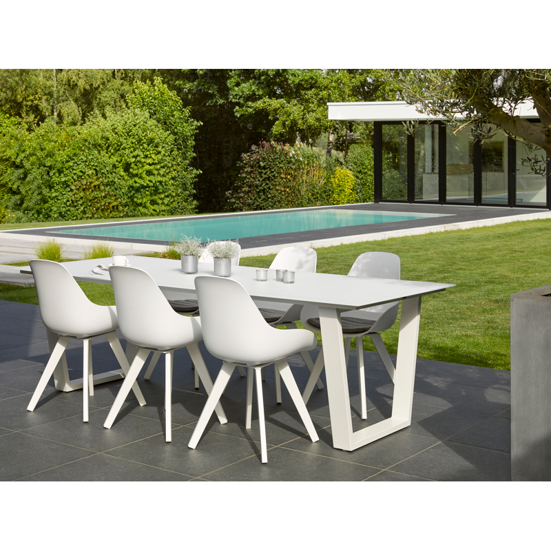 Chaise de jardin Mesa in aluminium blanc et matière synthétique blanc