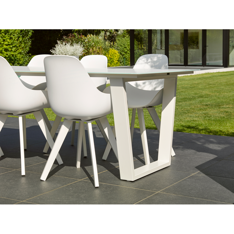 Chaise de jardin Mesa in aluminium blanc et matière synthétique blanc