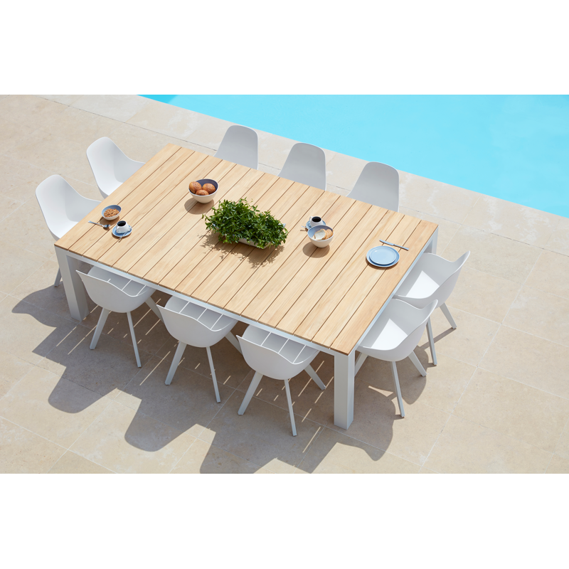 Chaise de jardin Mesa in aluminium blanc et matière synthétique blanc