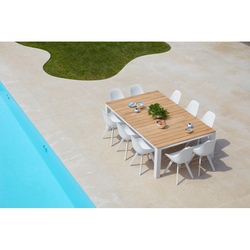 Chaise de jardin Mesa in aluminium blanc et matière synthétique blanc