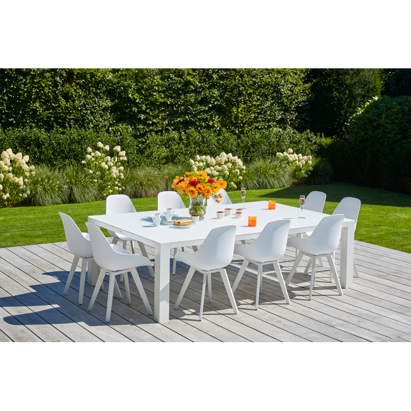 Chaise de jardin Mesa in aluminium blanc et matière synthétique blanc