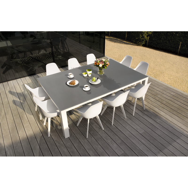 Chaise de jardin Mesa in aluminium blanc et matière synthétique blanc