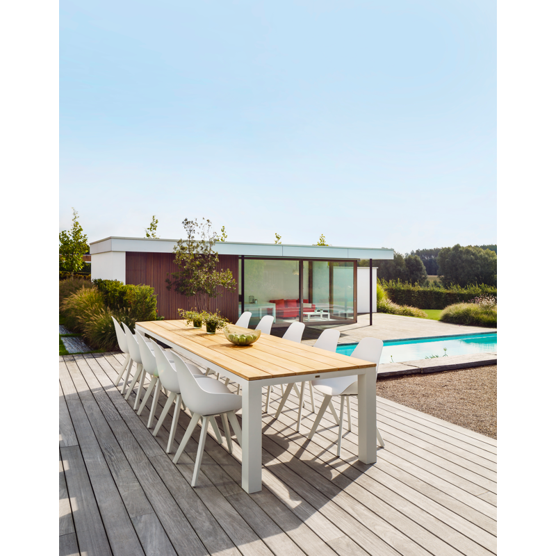 Chaise de jardin Mesa in aluminium blanc et matière synthétique blanc