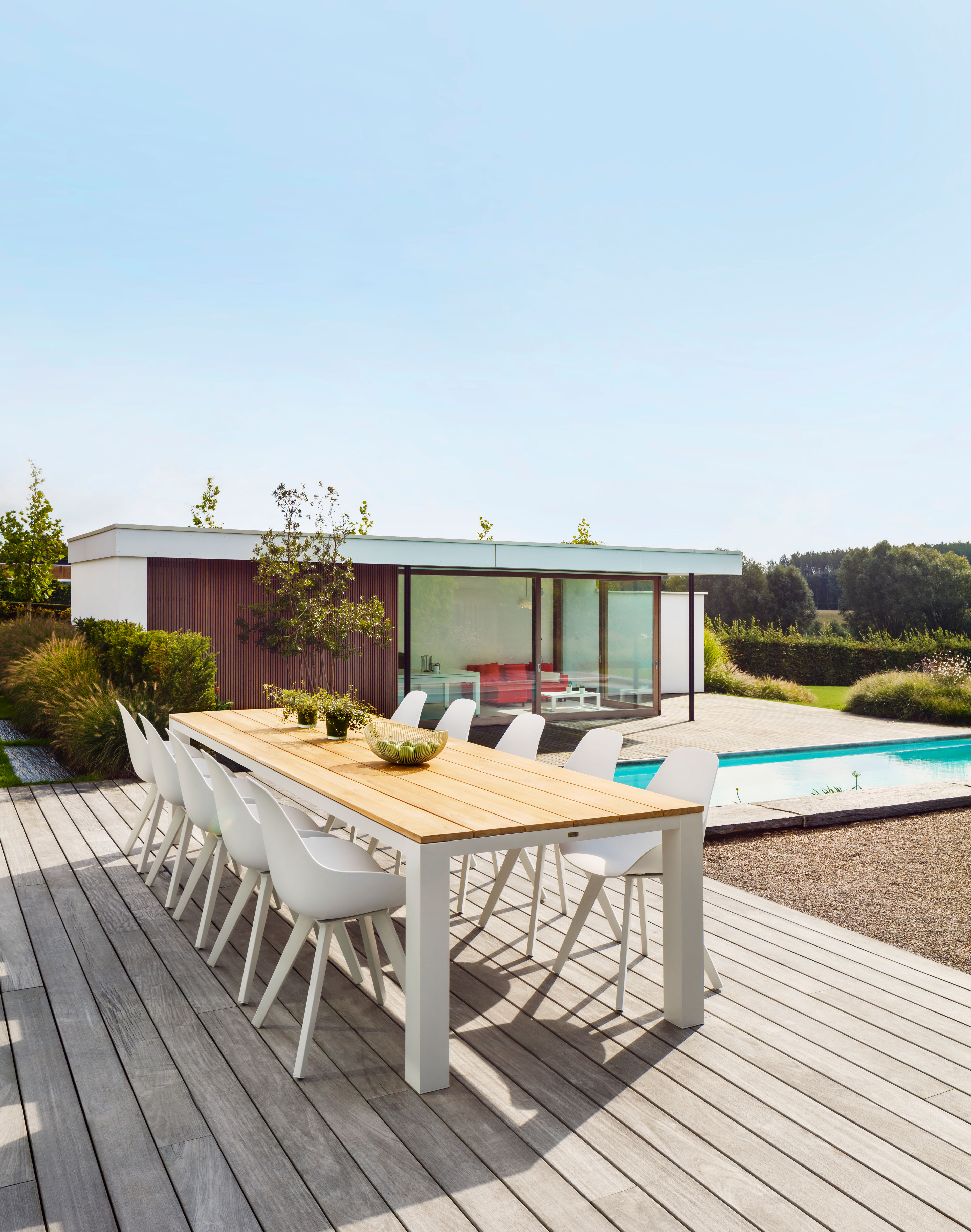 Mesa tuinstoel in wit aluminium en wit kunststof