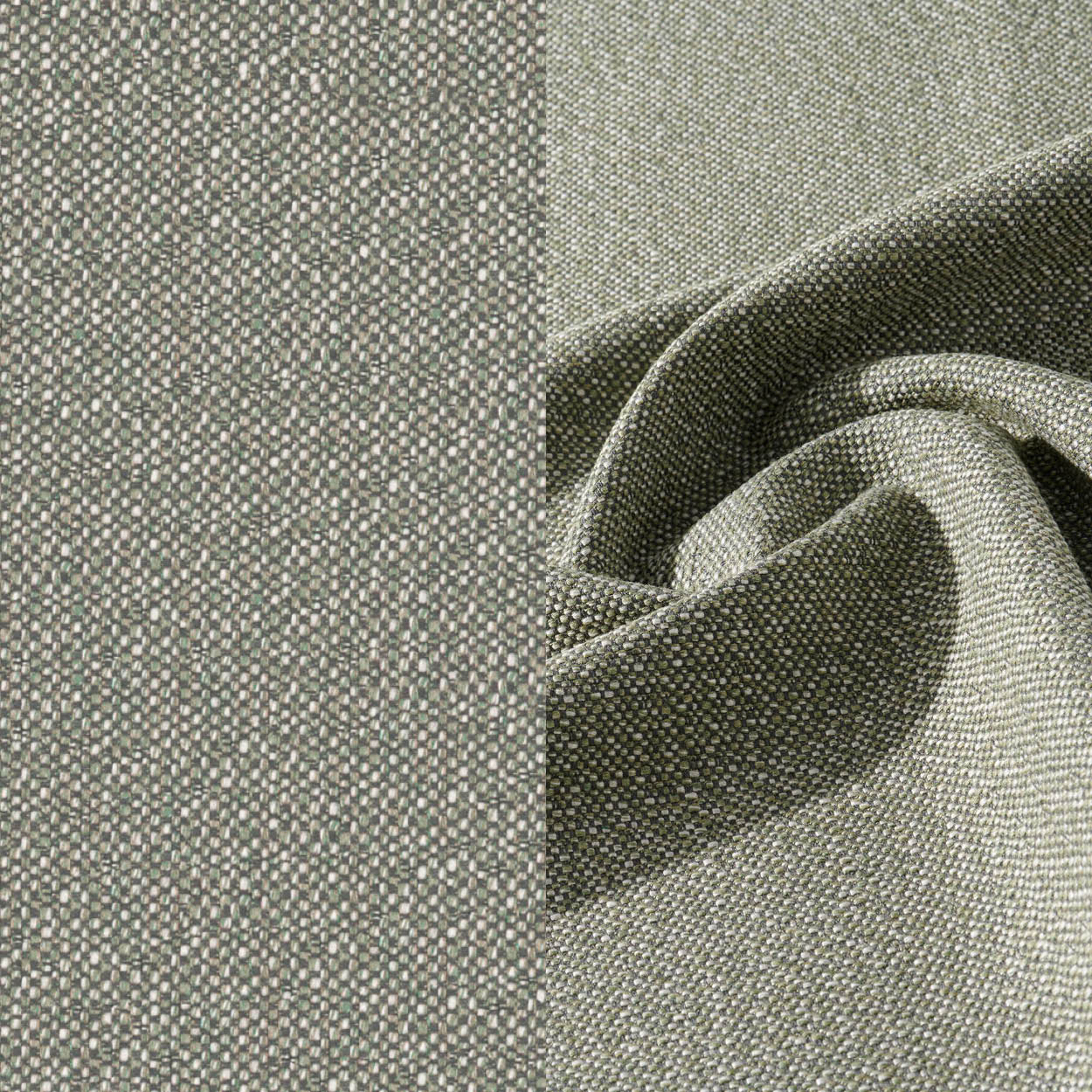 Orso loungebank in groen aluminium en groen verticaal geweven ronde rope met Savane Leaf all weather sunbrella® luxe kussen
