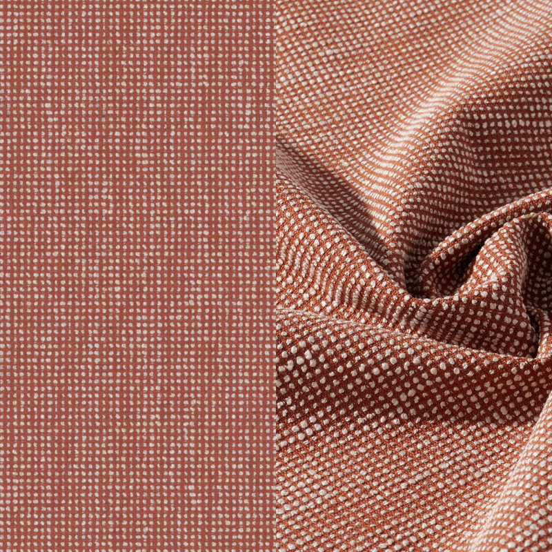 Orso loungeset in ruby aluminium en ruby verticaal geweven ronde rope met Slow Alezan all weather sunbrella® luxe kussen