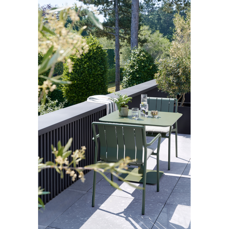 Fano kantelbare tuintafel in groen aluminium - L 80 x B 80 x H 73 cm