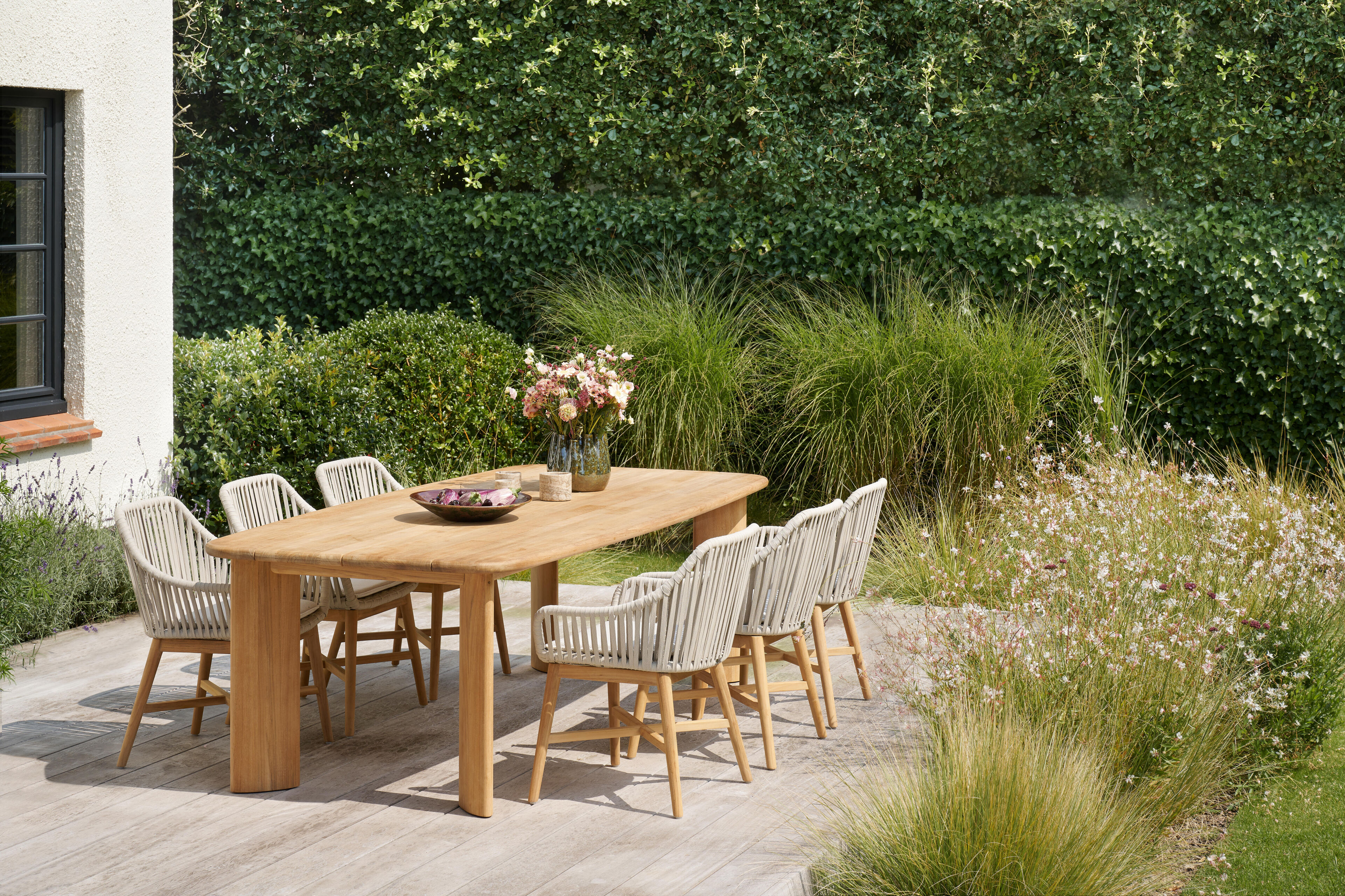 Gardo tuintafel bootvorm in teak - L 255 x B 115 x H 75 cm