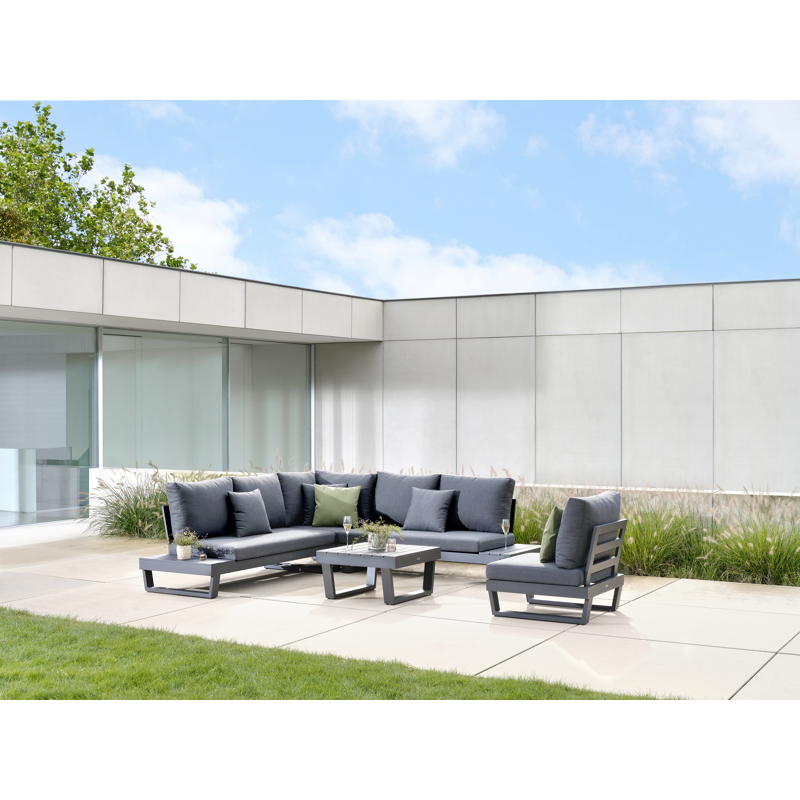 Modica loungetafel in zwart aluminium - L 72 x B 72 x H 38 cm