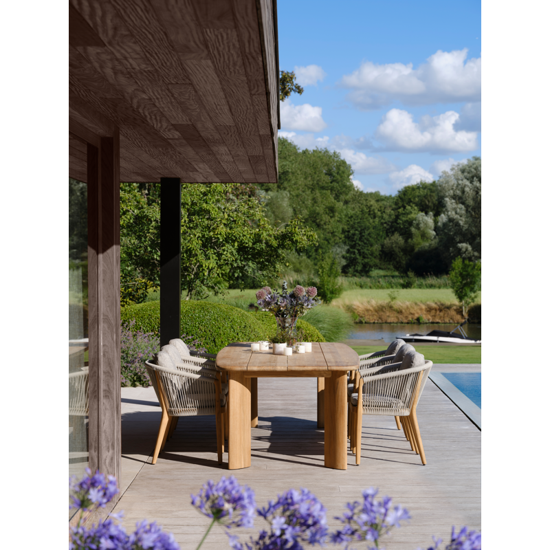 Gardo tuintafel bootvorm in teak - L 255 x B 115 x H 75 cm