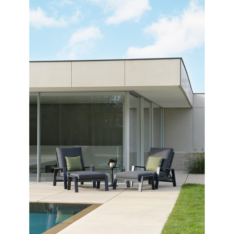 VENETO lounge POUF alu WHITE+AW SUNBRELLA PREMIUM