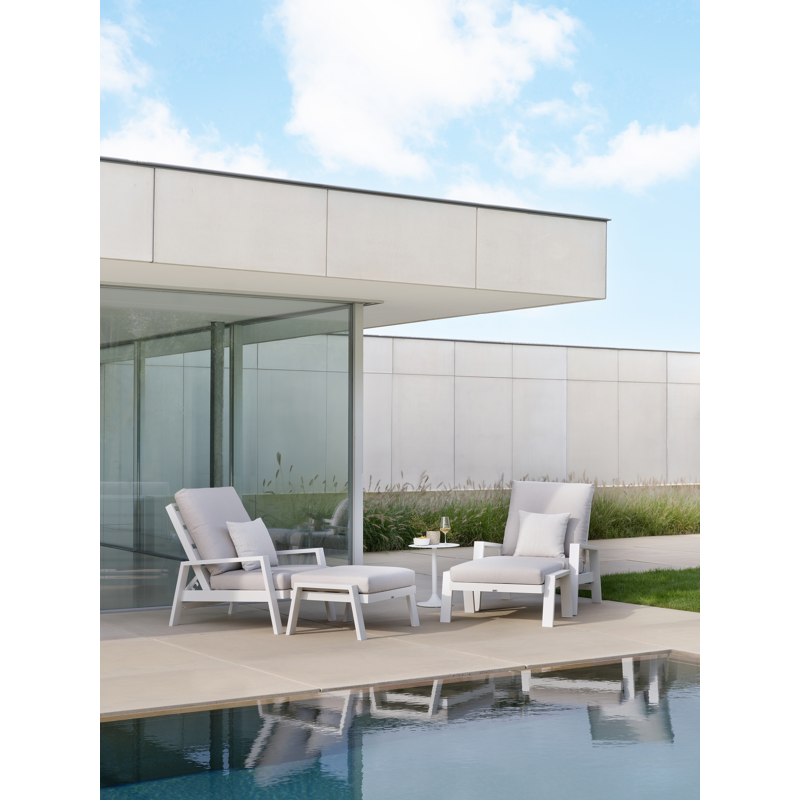 VENETO lounge POUF alu WHITE+AW SUNBRELLA PREMIUM