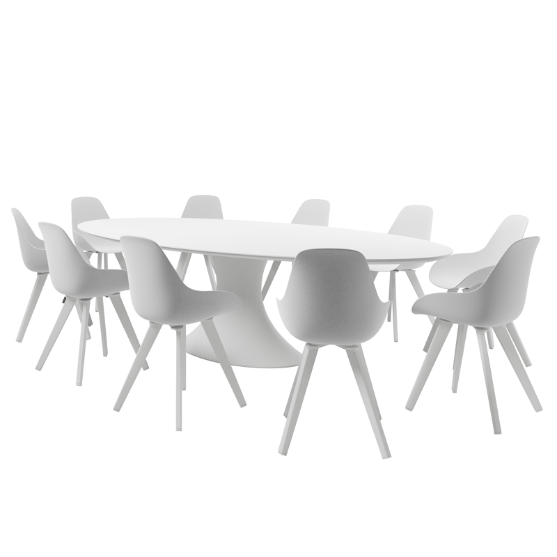 Chaise de jardin Mesa in aluminium blanc et matière synthétique blanc