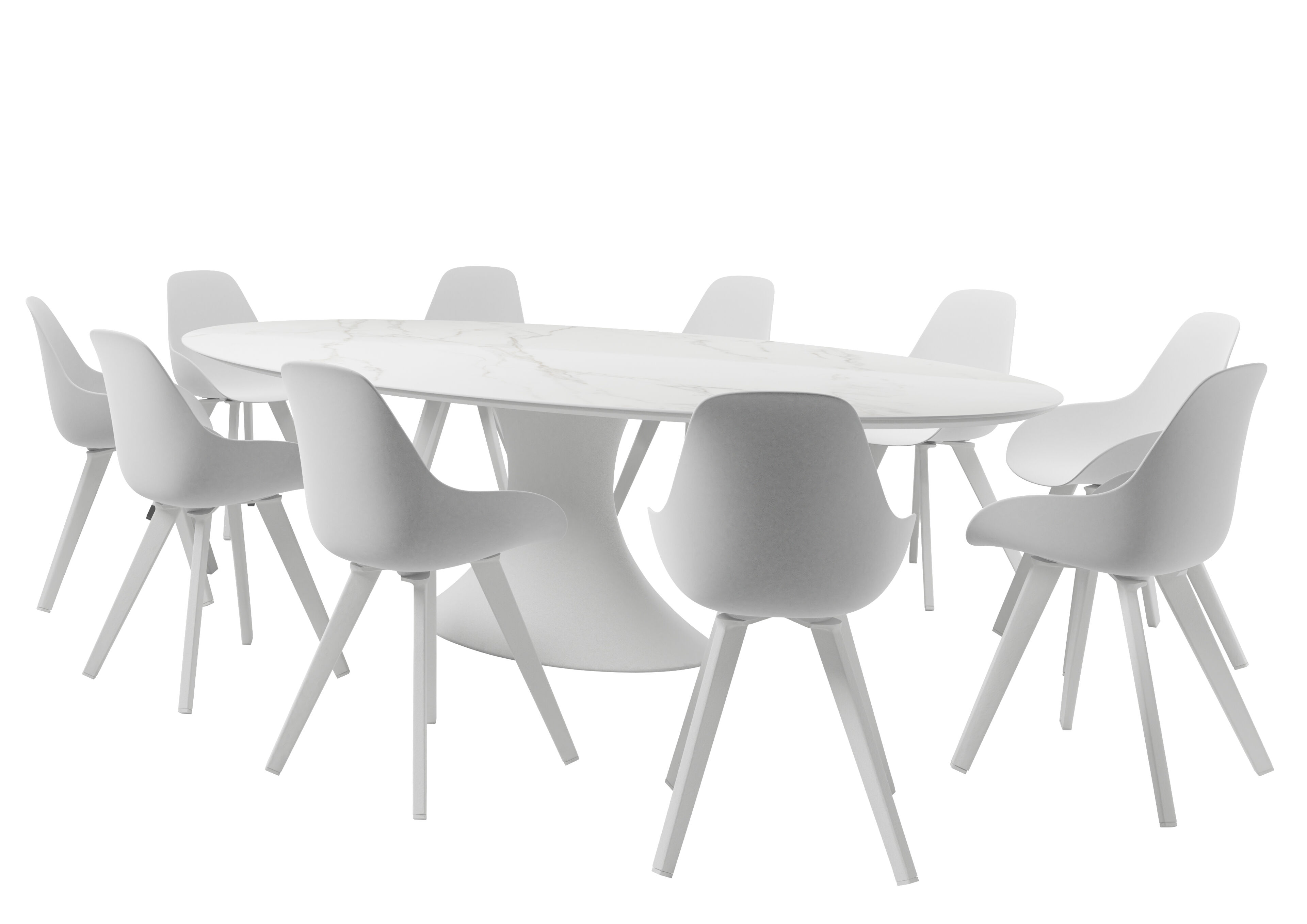 Mesa tuinstoel in wit aluminium en wit kunststof
