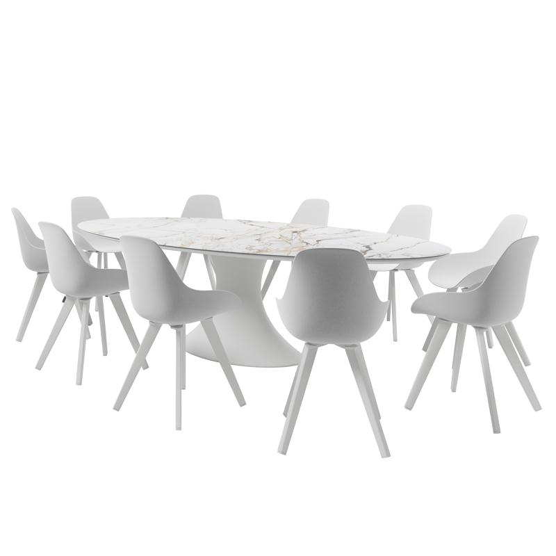 Chaise de jardin Mesa in aluminium blanc et matière synthétique blanc