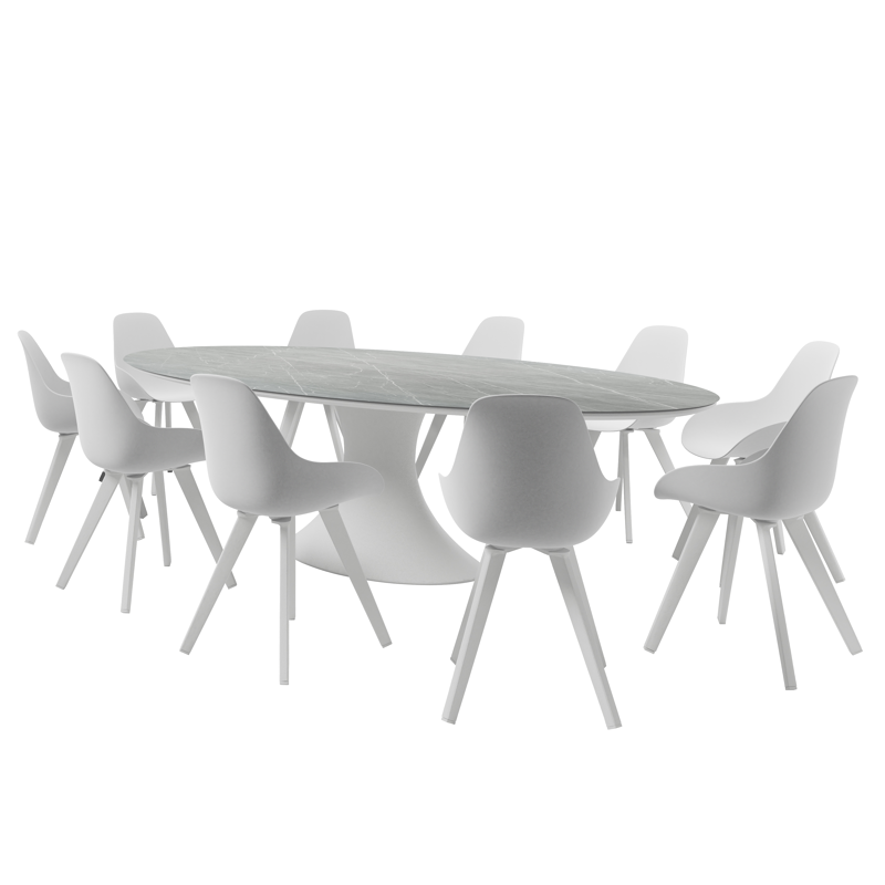 Chaise de jardin Mesa in aluminium blanc et matière synthétique blanc