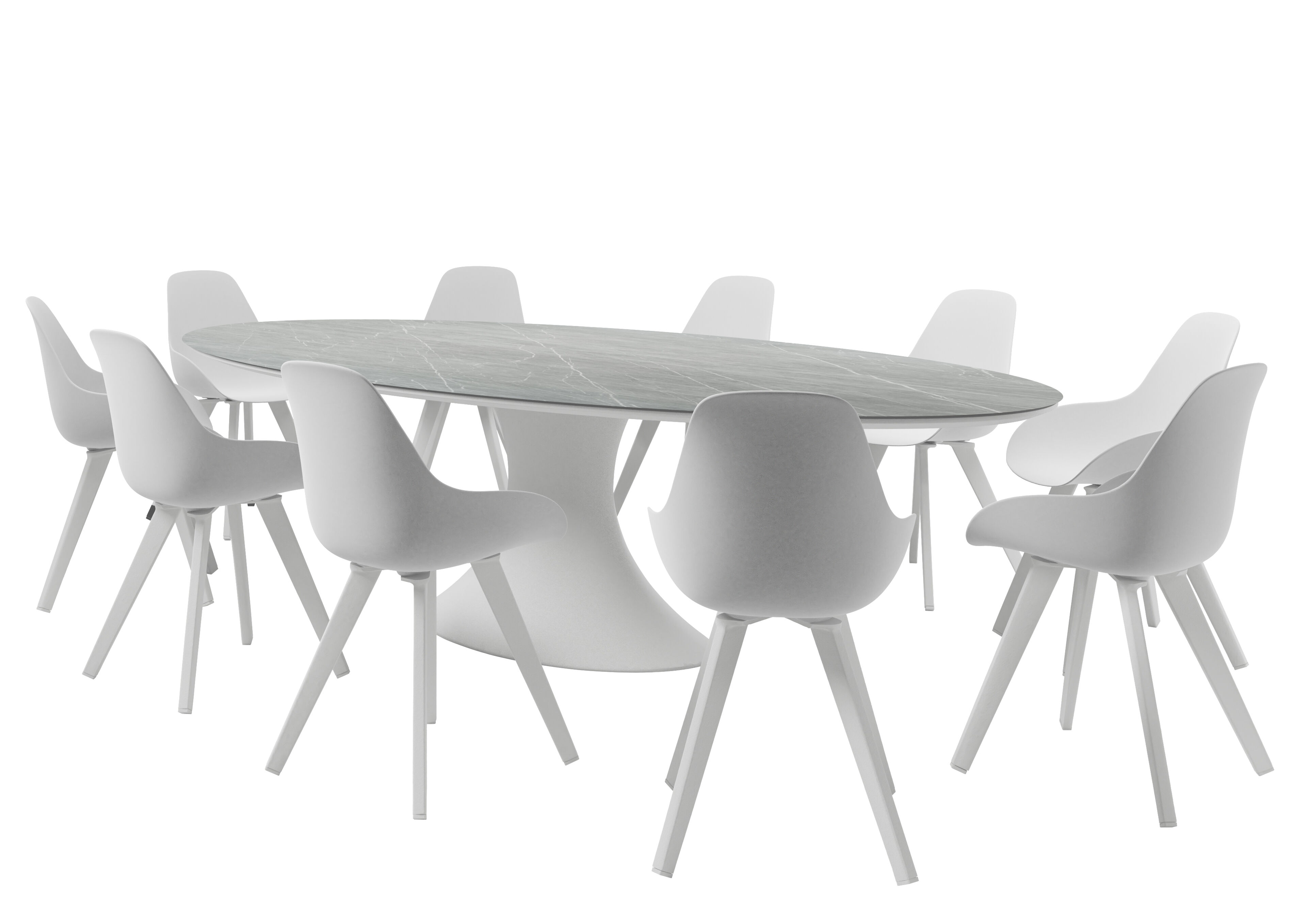 Mesa tuinstoel in wit aluminium en wit kunststof