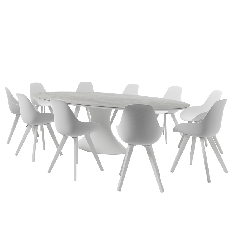 Chaise de jardin Mesa in aluminium blanc et matière synthétique blanc
