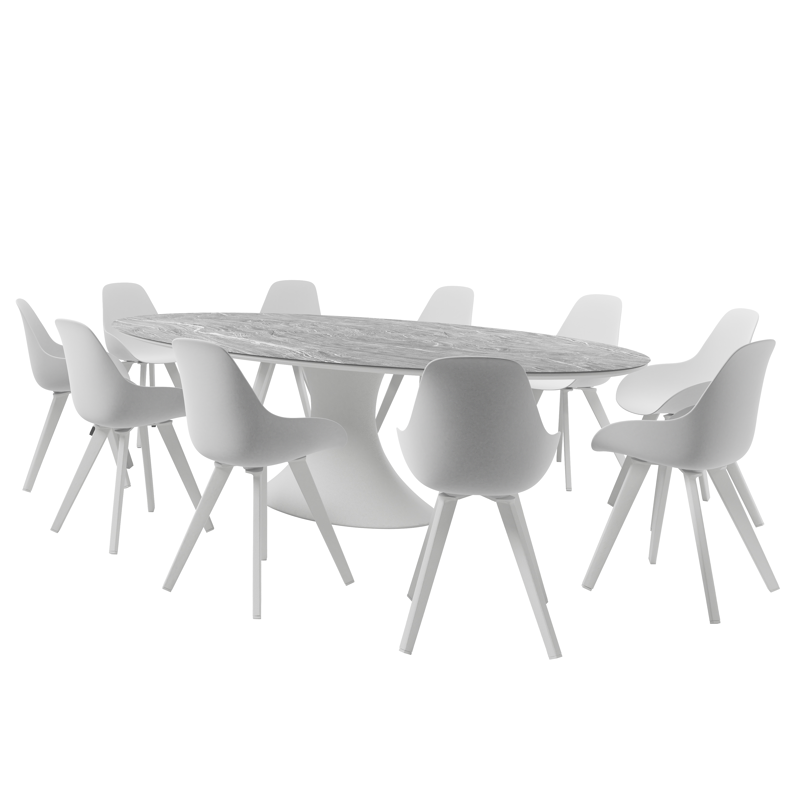 Chaise de jardin Mesa in aluminium blanc et matière synthétique blanc