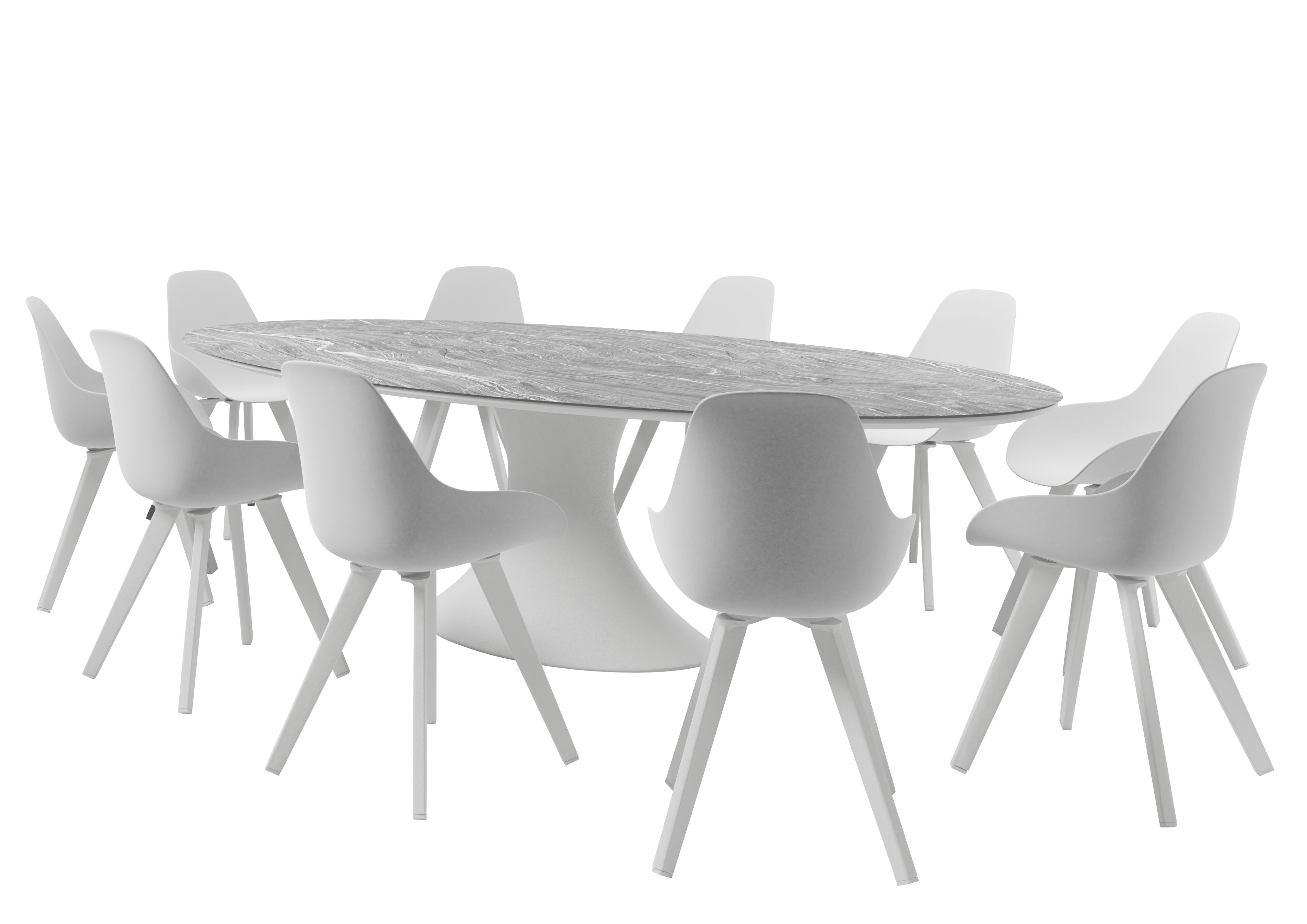 Mesa tuinstoel in wit aluminium en wit kunststof