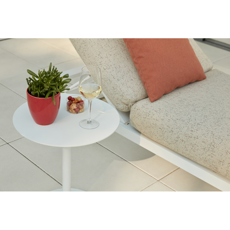 Table d'appoint Fano en aluminium blanc - Diam. 43 x Haut. 51 cm