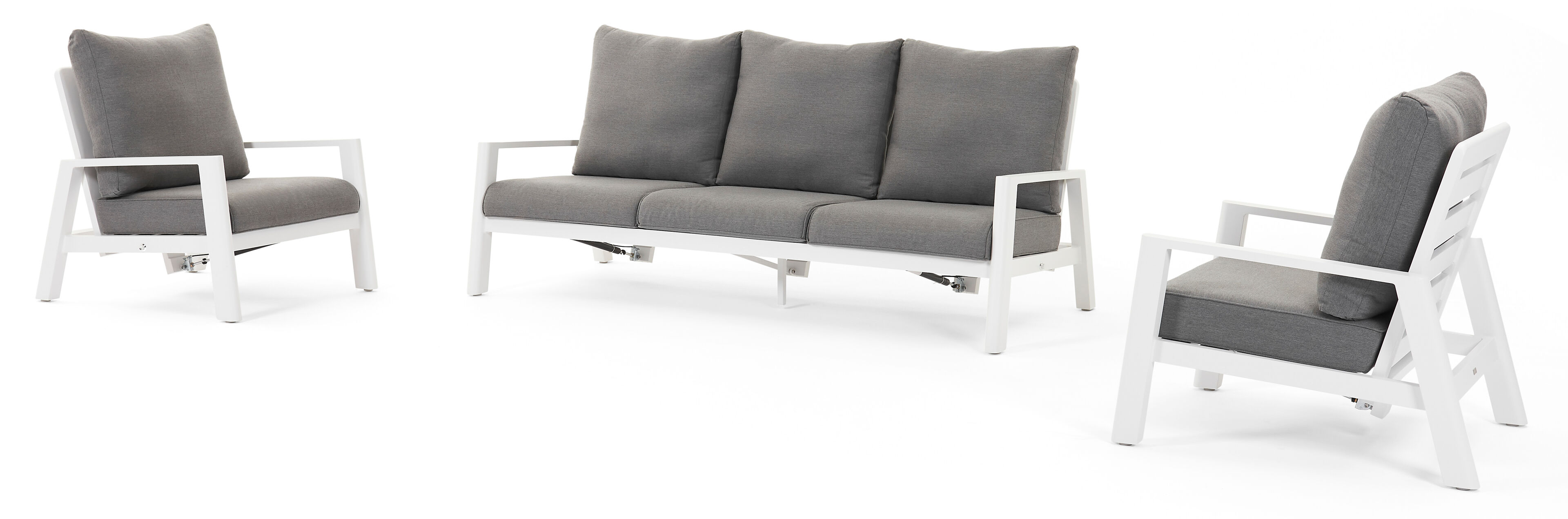 Cirello lounge 1-zit in wit aluminium