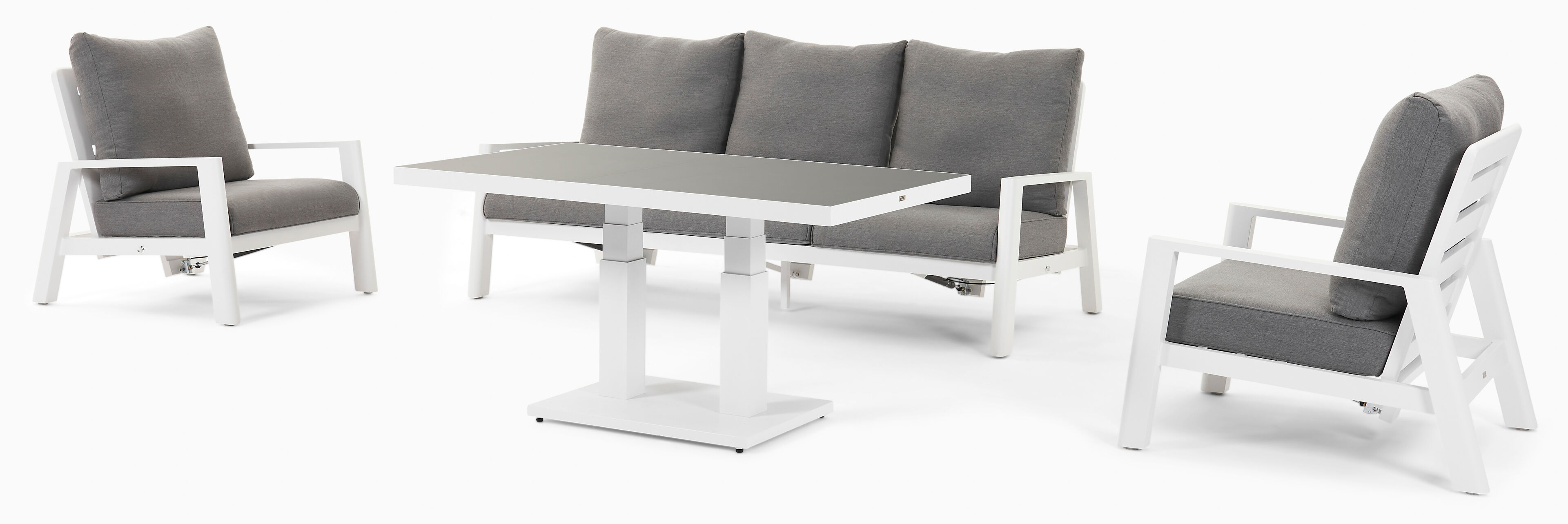 Cirello lounge 1-zit in wit aluminium