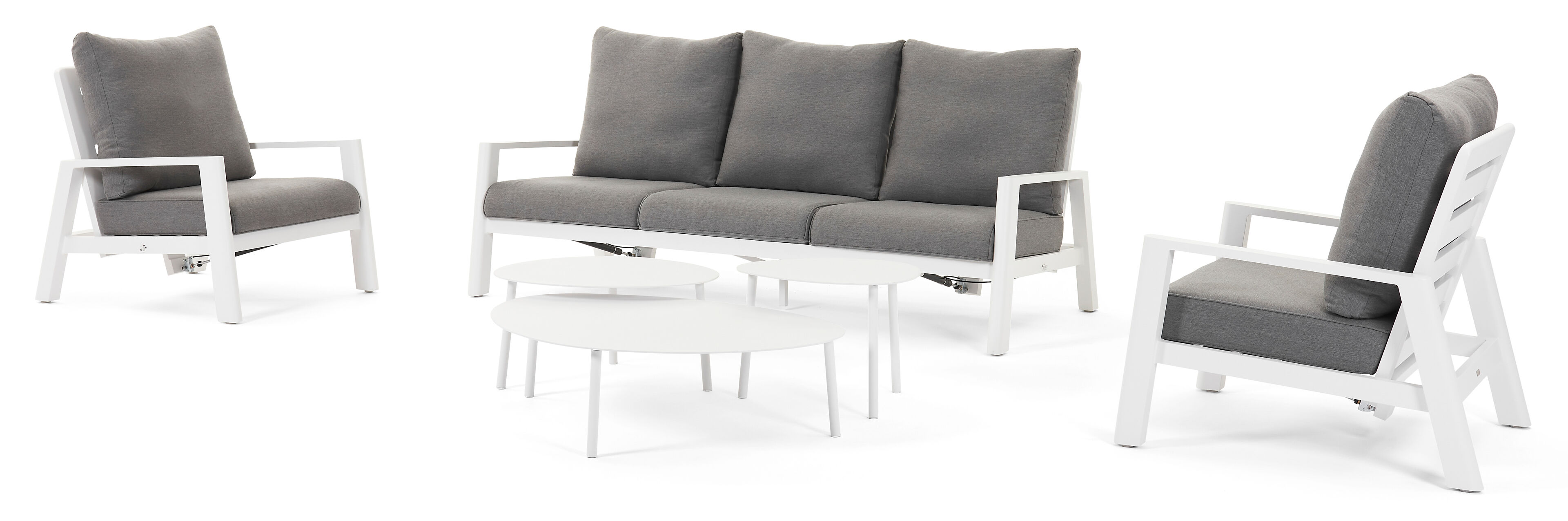 Cirello lounge 1-zit in wit aluminium
