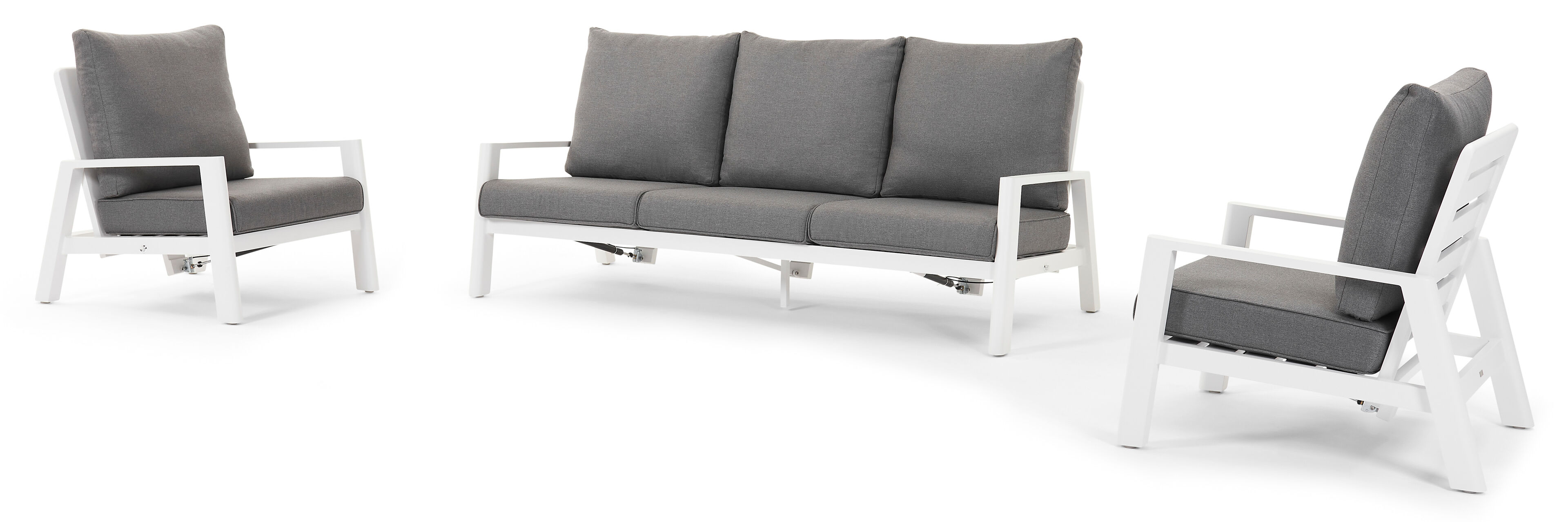 Cirello lounge 1-zit in wit aluminium