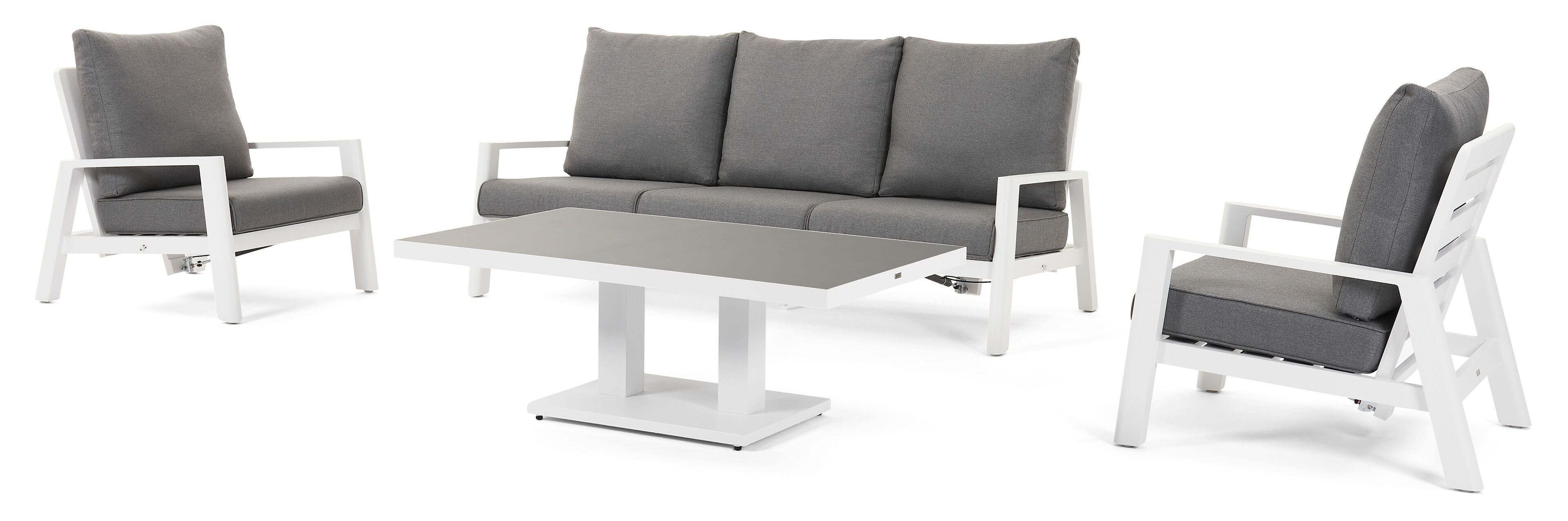 Cirello lounge 1-zit in wit aluminium