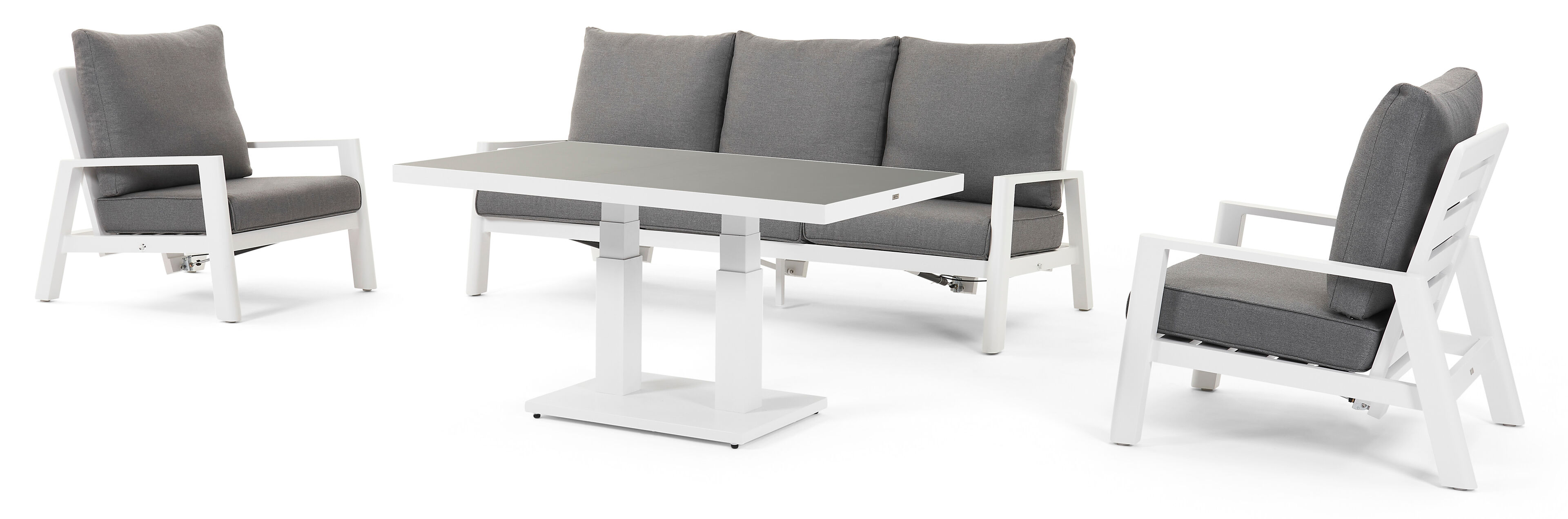 Cirello lounge 1-zit in wit aluminium