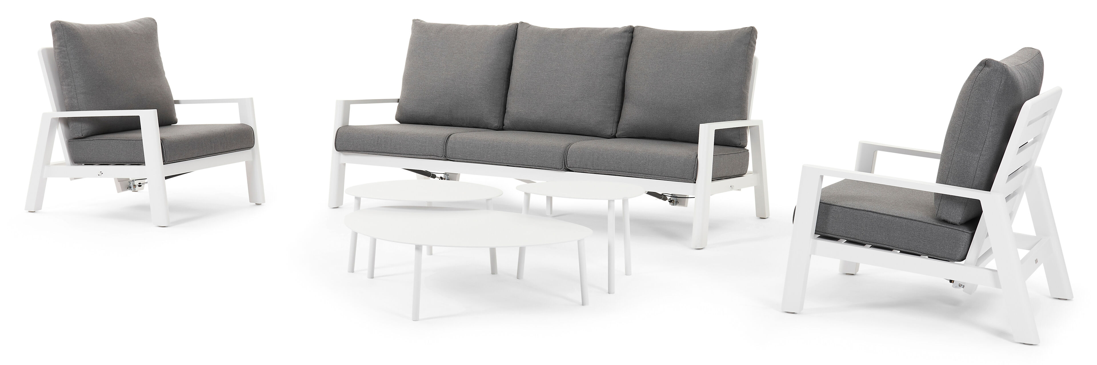 Cirello lounge 1-zit in wit aluminium