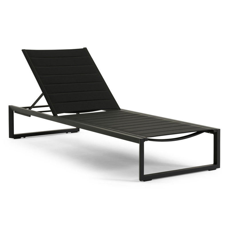 Cirello verstelbaar ligbed in zwart aluminium met zwart comfort textilene