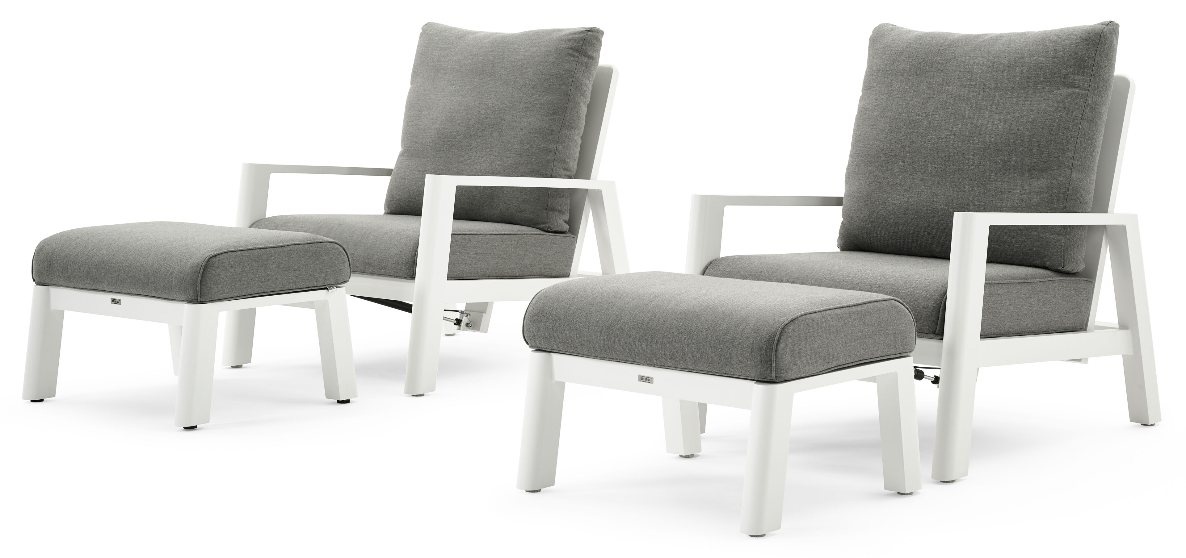 Cirello lounge 1-zit in wit aluminium