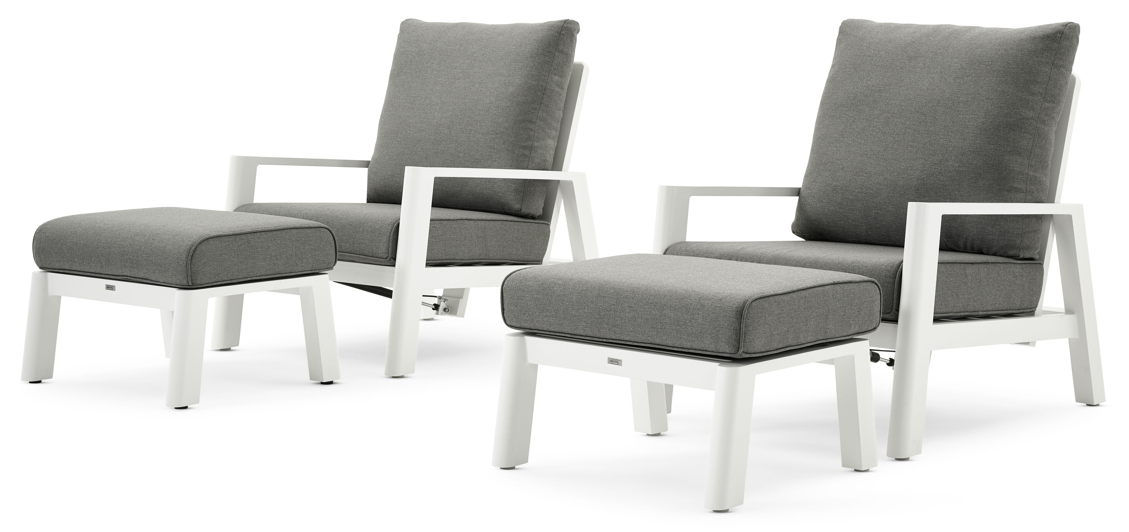 Cirello lounge 1-zit in wit aluminium