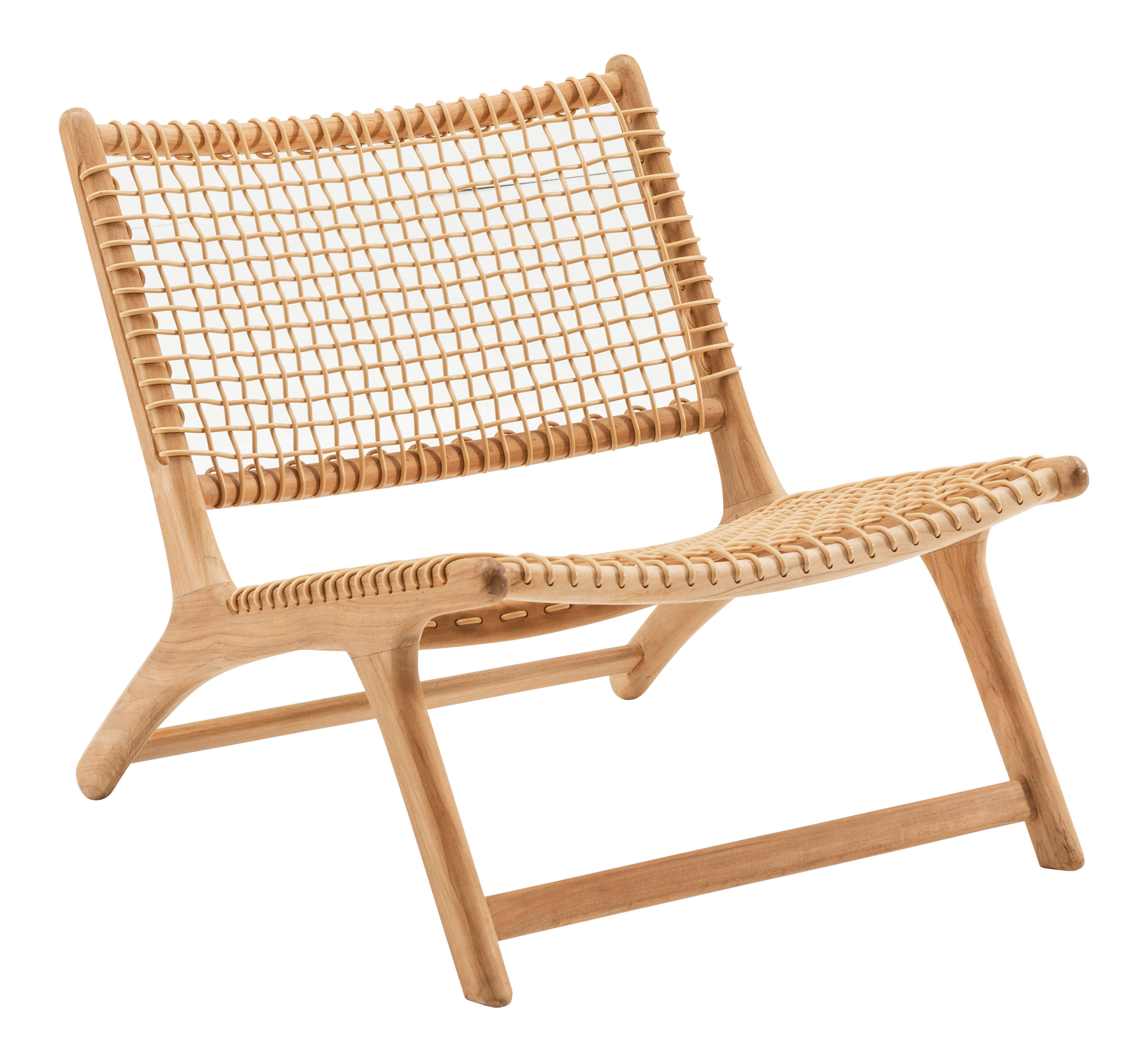 Fauteuil de jardin Cosito 1-pl en teck et résine tressée