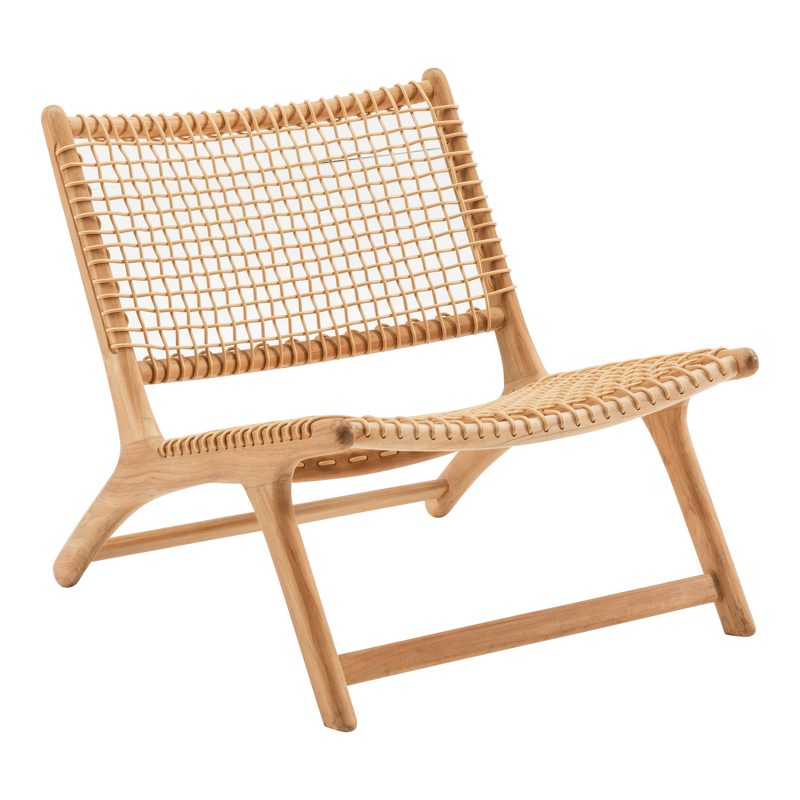 Fauteuil de jardin Cosito 1-pl en teck et résine tressée