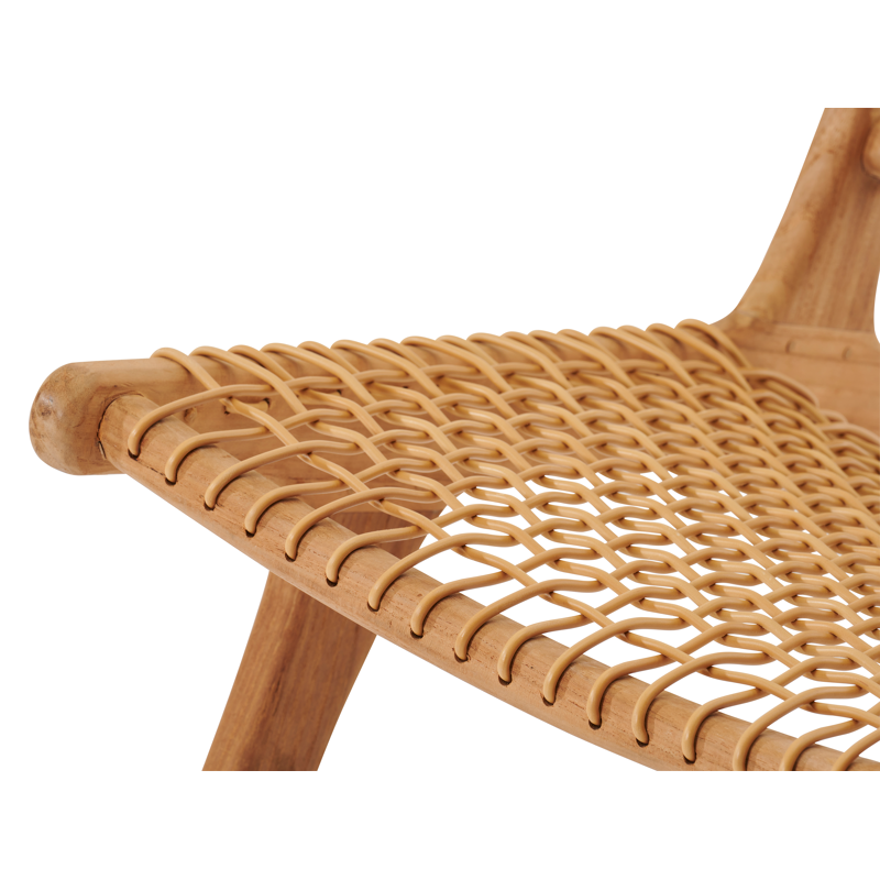 Fauteuil de jardin Cosito 1-pl en teck et résine tressée