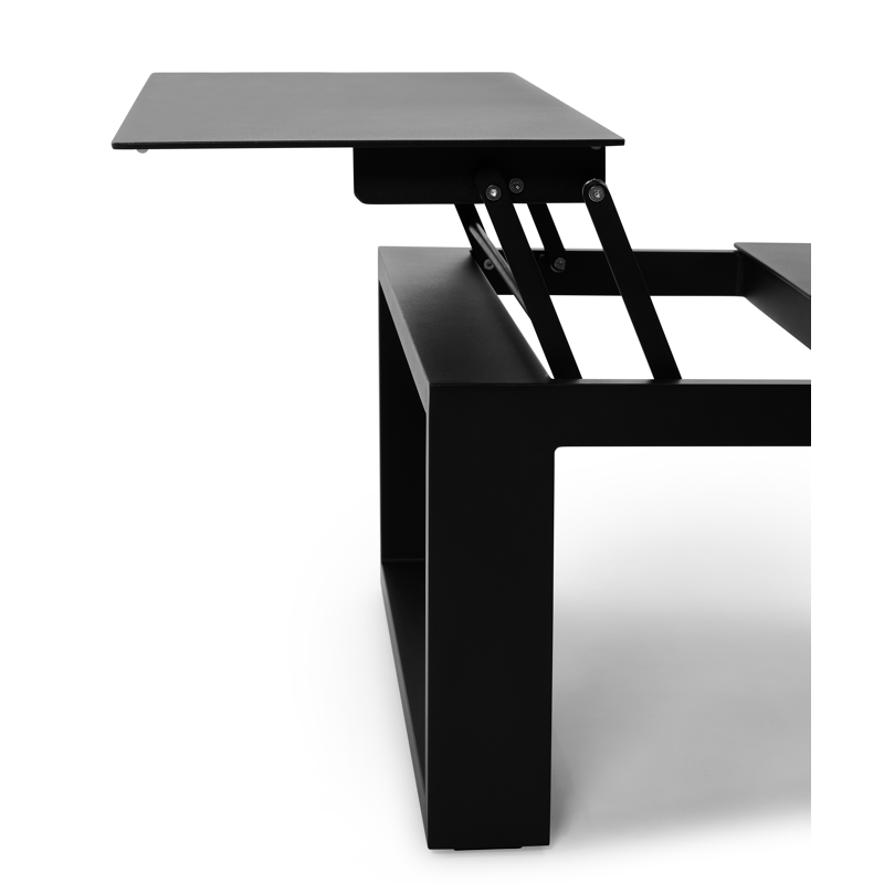 Verato loungetafel in zwart aluminium - L 120 x B 80 x H 40 cm