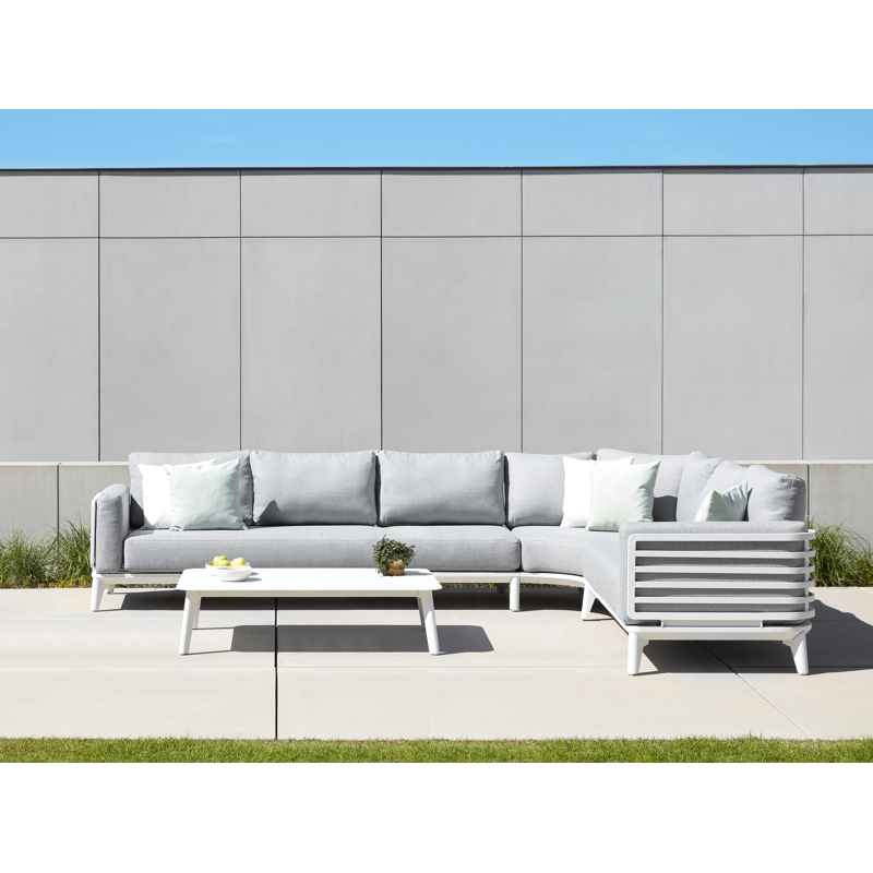 Mosa loungetafel in wit aluminium - L 140 x B 85 x H 30 cm