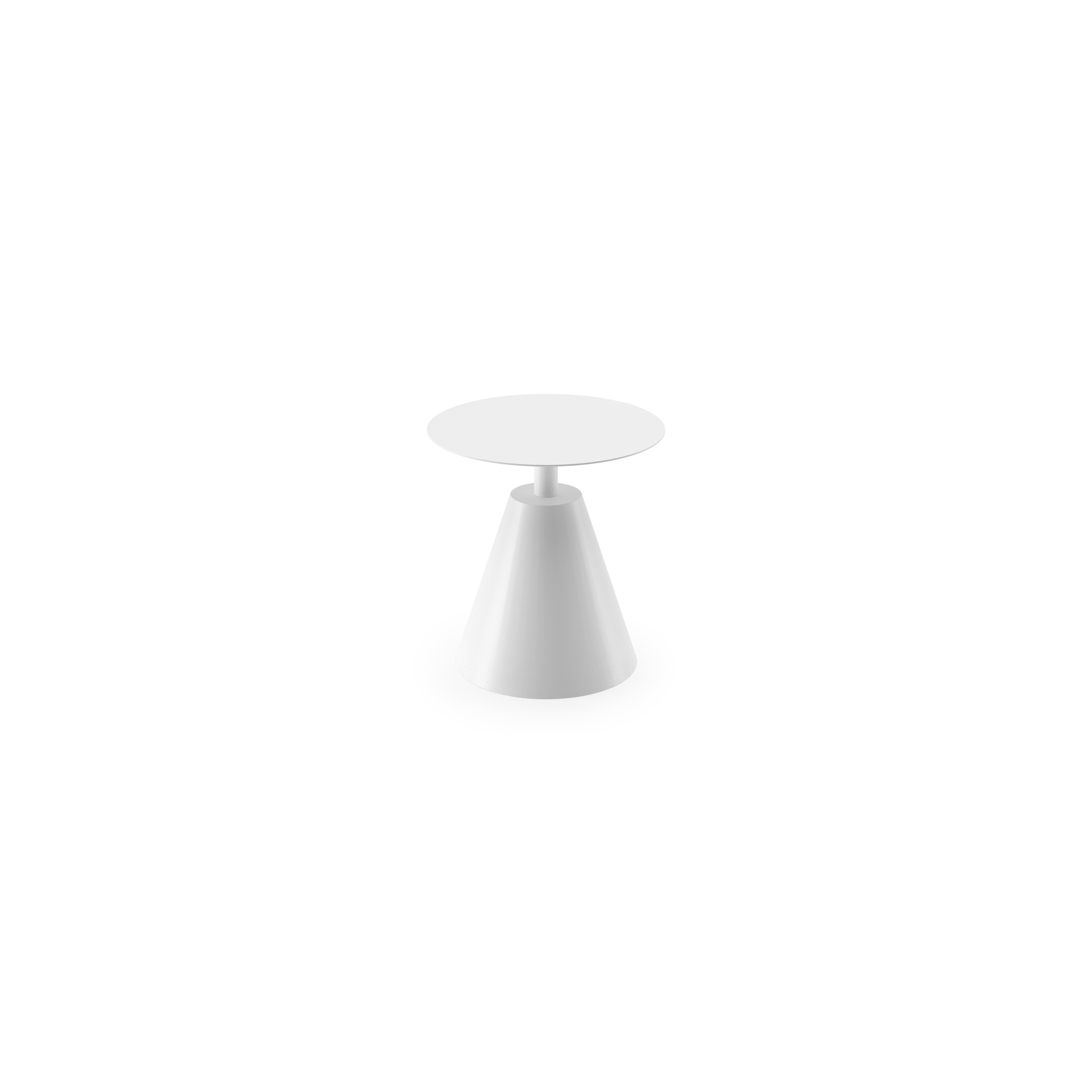 Table d'appoint Lucca en aluminium blanc - Diam. 50 x Haut. 50 cm