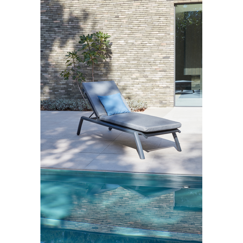 Coussin de chaise longue Caravelle/Bari weather+ softtouch gris