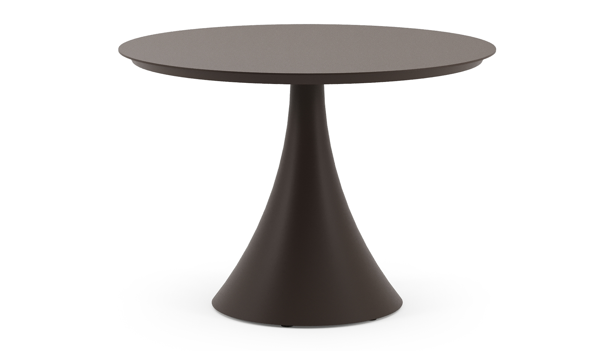 Tuintafel Rond 110 Fano tuintafel rond in donkerbruin aluminium - Dia. 110 x H 75 cm ...