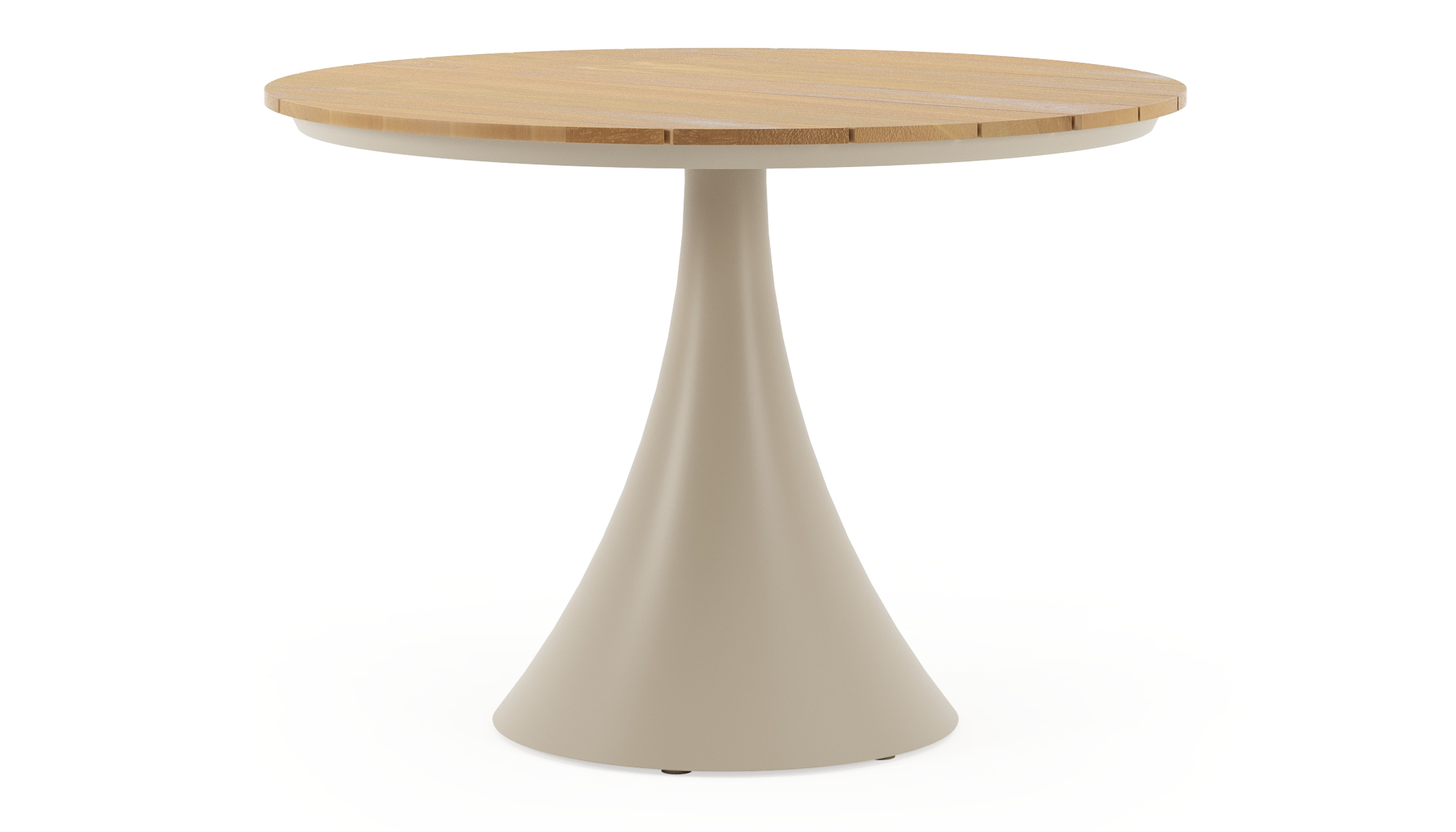 Tuintafel Rond 110 Fano tuintafel rond in beige aluminium en teak Dia. 110 x H 75 cm ...