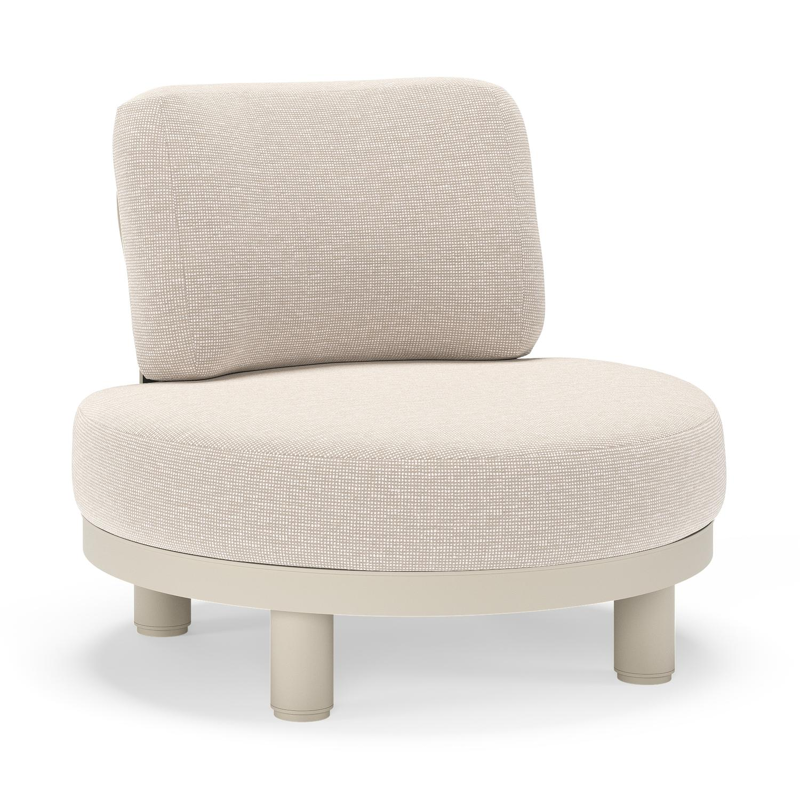 Fauteuil de jardin Donato en aluminium beige et coussins en all weather sunbrella® luxe Slow Farafra