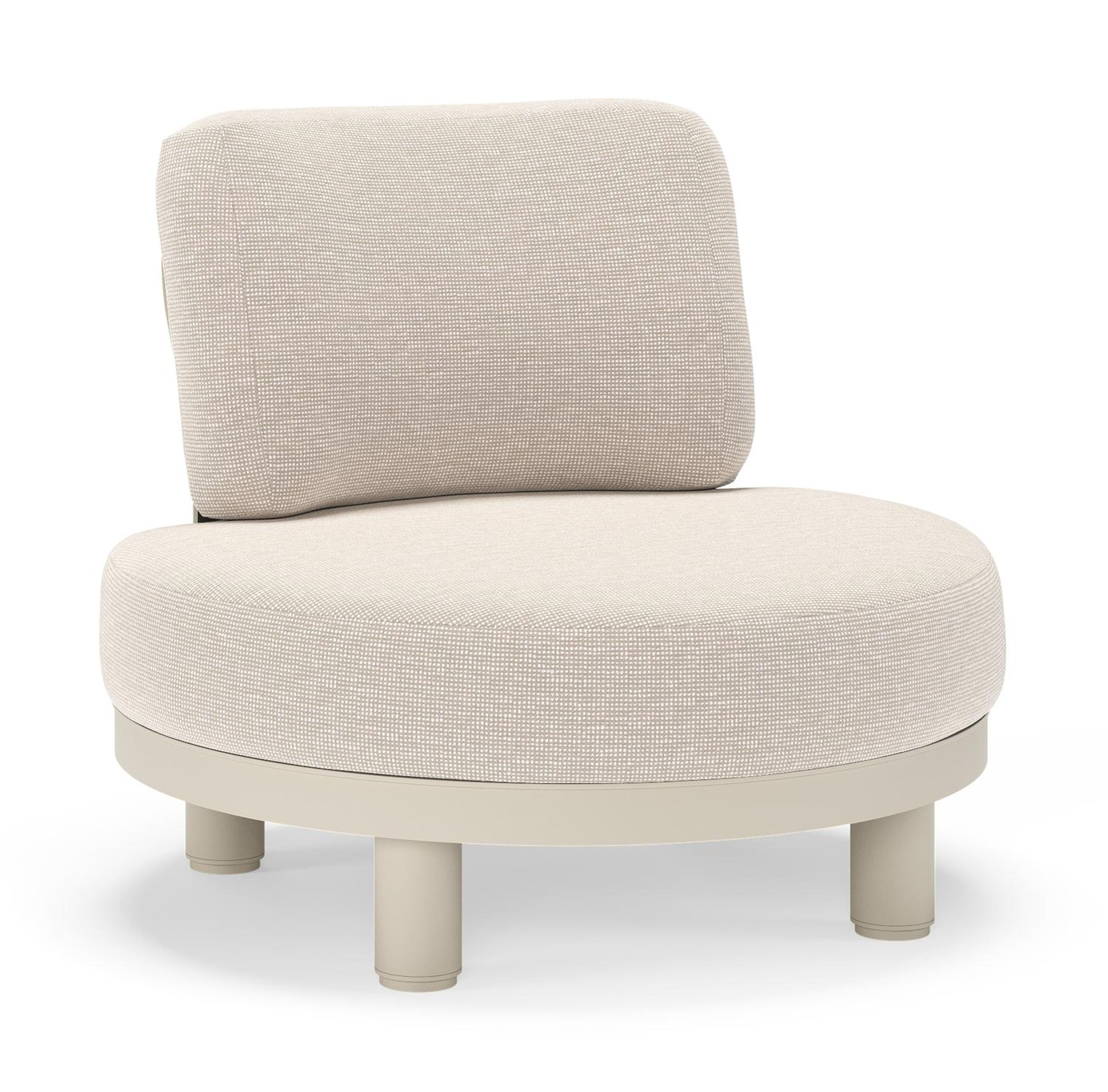 Donato loungestoel in beige aluminium met all weather sunbrella® luxe Slow Farafra kussen