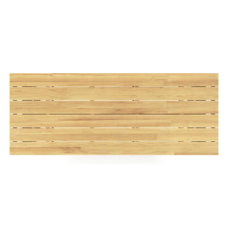 Pagino tuintafel rechthoekig in zwart aluminium en teak - L 280 x B 110 x H 73,5 cm