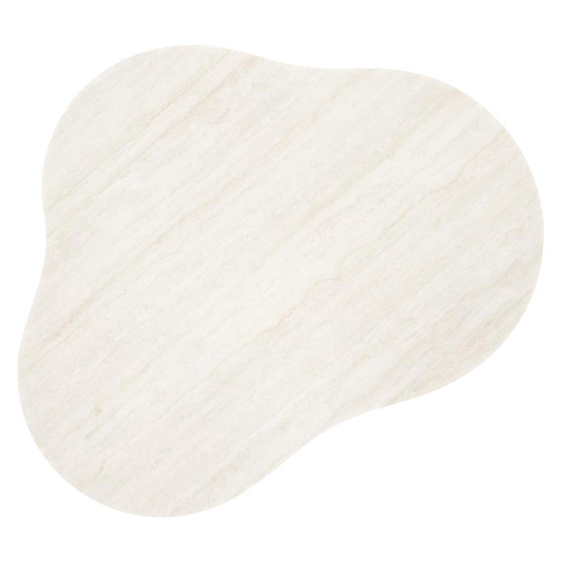 Lomano loungetafel cloud in wit aluminium en volkeramiek Travertino Bianco - L 131 x B 108 x H 25 cm