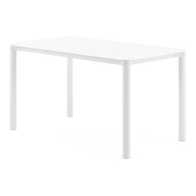 Orso tuintafel rechthoekig afgerond in wit aluminium en volkeramiek Arctic White - L 140 x B 80 x H 74.5 cm